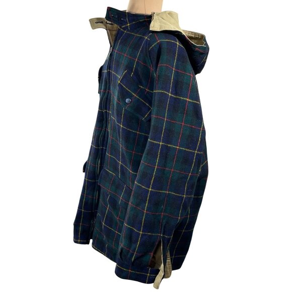 Unbranded Men's Field Jacket Reversible Flannel Hood Size READ XL Extra Large - Picture 4 of 12